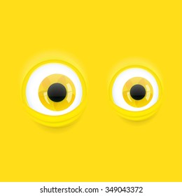 Yellow background with cartoon eyes
