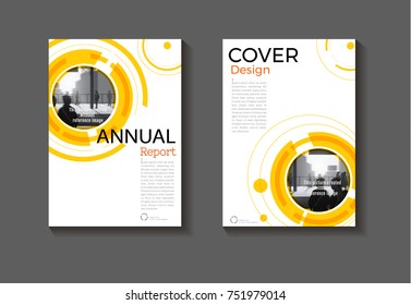 yellow background Circle modern cover design modern book cover abstract Brochure cover  template,annual report, magazine and flyer layout Vector a4