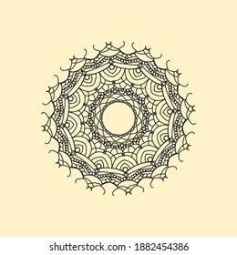 gelber Hintergrund-Rundmandaladesign 