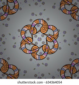 Yellow background. Colored mandalas element. Vector illustration.