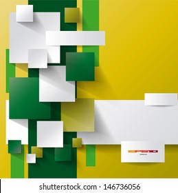 yellow Background with colored squares. Abstract illustration 