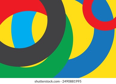 Yellow background with colorful circles