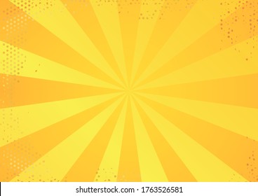 Yellow background for comics in the form of rays. Vector illustration