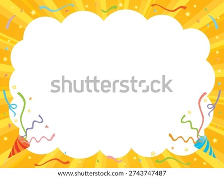 Yellow background with copy space and party popper.