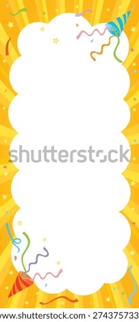 Yellow background with copy space and party popper.