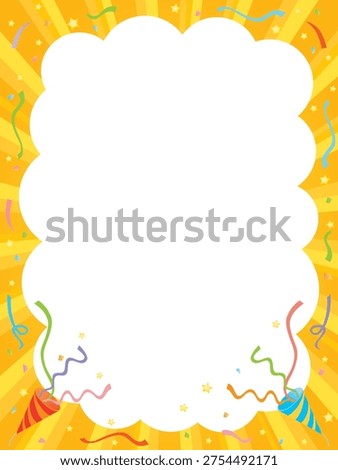 Yellow background with copy space and party popper.