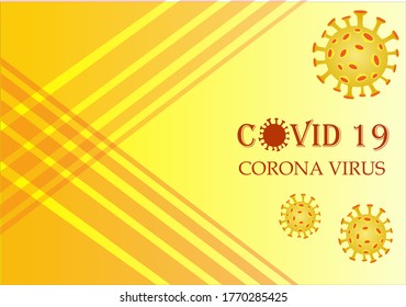 yellow background. corona virus background. with the corona virus title text