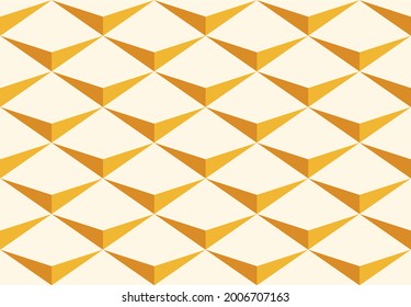 Yellow background, creating 3D illusion.