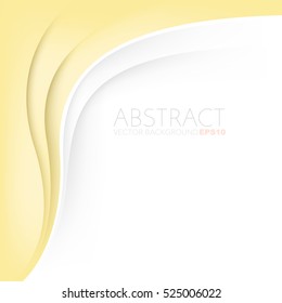 Yellow background curve and line element vector overlap paper layer with space for text and message artwork design