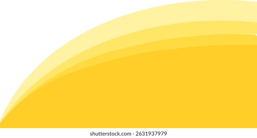 Yellow background curve line overlap layer with space for text and message modern artwork for website design, vector illustration