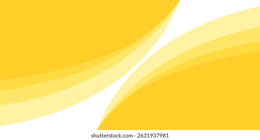 Yellow background curve line overlap layer with space for text and message modern artwork for website design, vector illustration