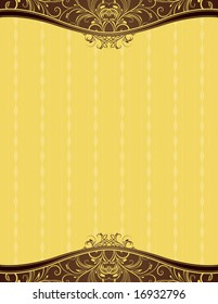 yellow background with decorative ornaments, vector illustration