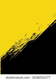 yellow background design with black paint brush strokes