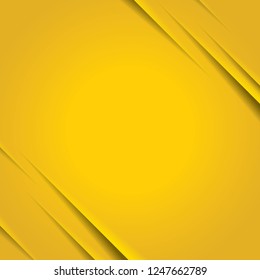 Yellow background with diagonal paper cuts.