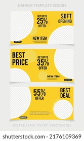 yellow background digital marketing advertising purpose. website e-commerce social media cover design.