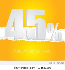 Yellow background and with a discount of 45 percent