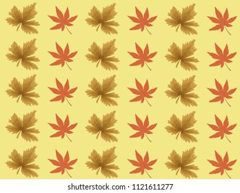 Yellow background of dry leaves.