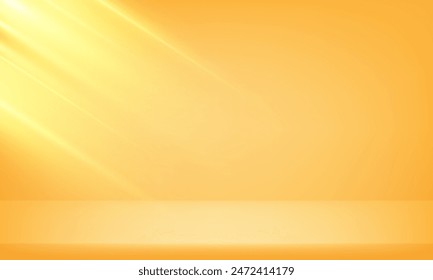 Yellow background. Yellow Background Empty Room Studio with table. Space for selling products on the website. Business backdrop. Vector illustration.