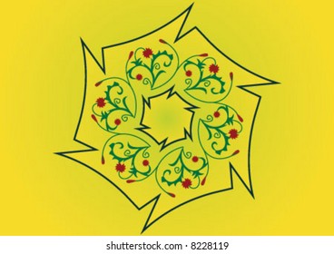 Yellow background and flower design
