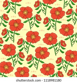Yellow background with flowers