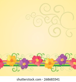 yellow background with flowers border