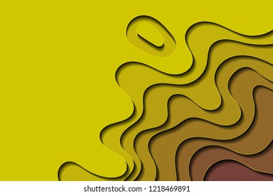 Yellow background in the form of cut paper.