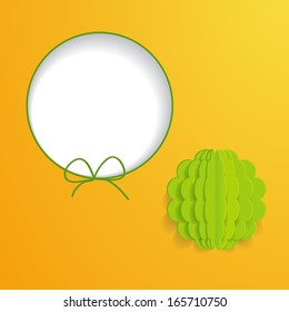 yellow background with a frame and a flower