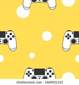 Yellow background game controller pattern