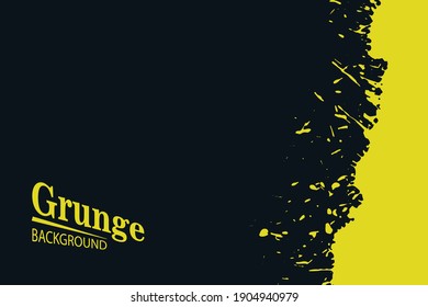 Yellow background with a grunge texture. Spilled paint on the wall. Stylish background.