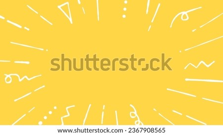 yellow background of hand-drawn doodle radiation line