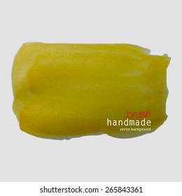Yellow background of handmade paint for text design, vector banner stock