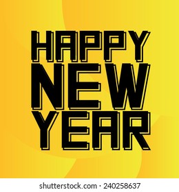 a yellow background with a happy new year message