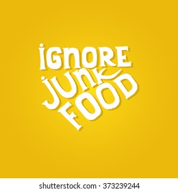 Yellow background with healthcare quote. Ignore junk food text.