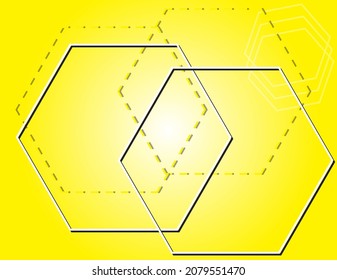 yellow background with hexagon shape for digital printing
