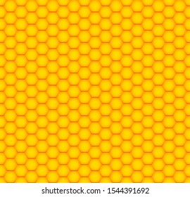 yellow background with hexagons as honeycombs