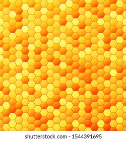 yellow background with hexagons as honeycombs