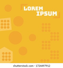 El fondo amarillo con ilustraciones de formas abstractas que caen es muy bueno para su negocio.