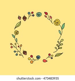 Yellow Background   leaves and flowers. Logo floral