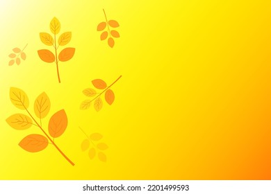 yellow background leaves. Stage showcase. Abstract wall background. Vector illustration. Stock image.