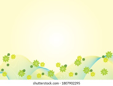 yellow background with linefect and floral pattern pattern