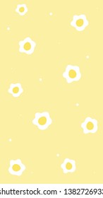Yellow Background With Little Daisy.