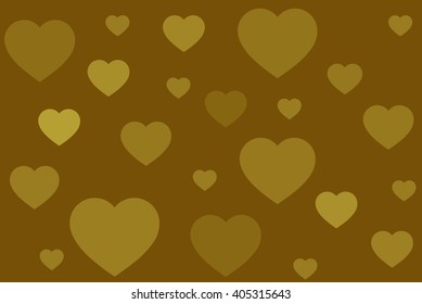 the yellow background, lots of hearts, vector