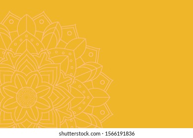 Yellow background with mandala patterns illustration