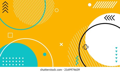 Yellow background with memphis element design