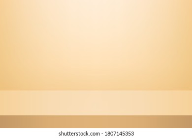 Fondo amarillo. Mínimo estante 3d. Habitación en 3d. Para fondo, fondo de pantalla, fondo de fondo. Espacio para texto. Ilustración vectorial.