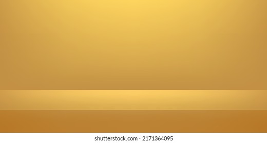 Yellow background. Minimal 3d shelf. Room in the 3d. For backdrop,wallpaper,background. Space for text. Vector illustration.