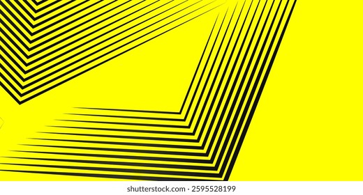 yellow background. Modern lines curves abstract presentation background. Luxury paper cut background