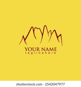 The yellow background mountain logo vector image is suitable for logo designs for climbing communities, nature lovers, climbers, survivalists, adventurers and others