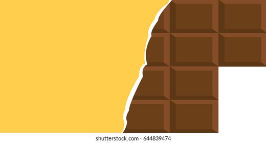 Download Yellow Background New Opened Chocolate Bar Stock Vector Royalty Free 644839474 PSD Mockup Templates