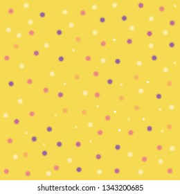 yellow background on soft color stars pattern vector